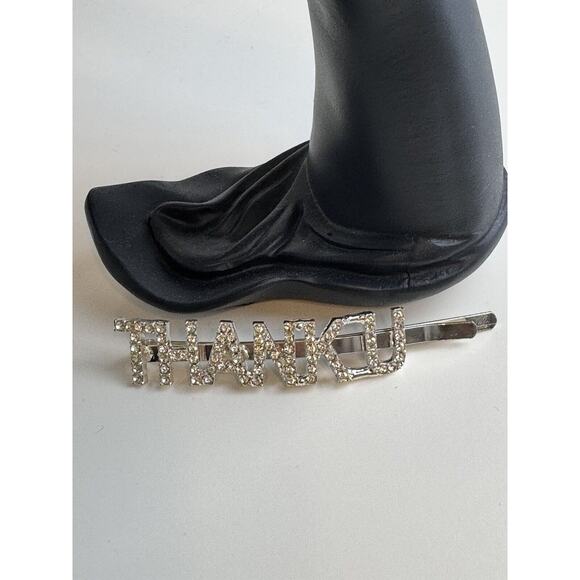 Rhinestones THANKU Hairpin, J-01 - Picture 10 of 10